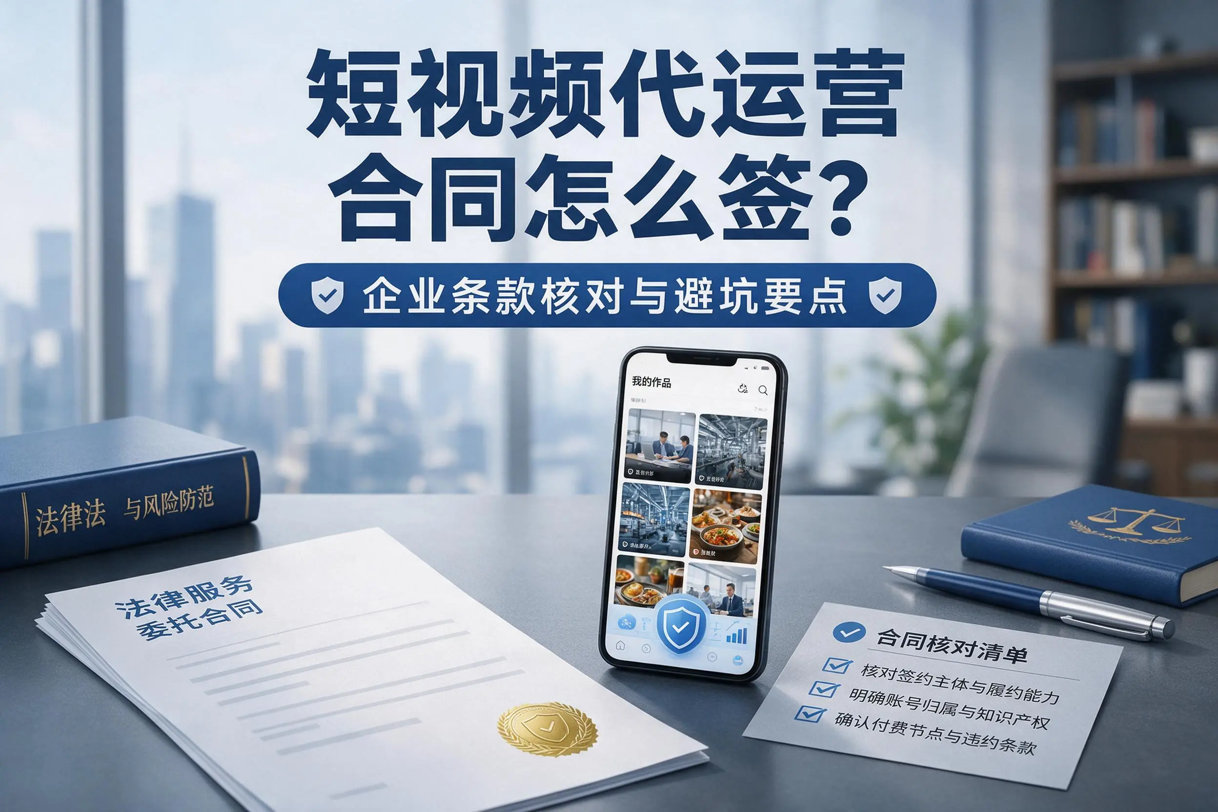 短视频代运营合同怎么签?松原企业条款核对与避坑要点