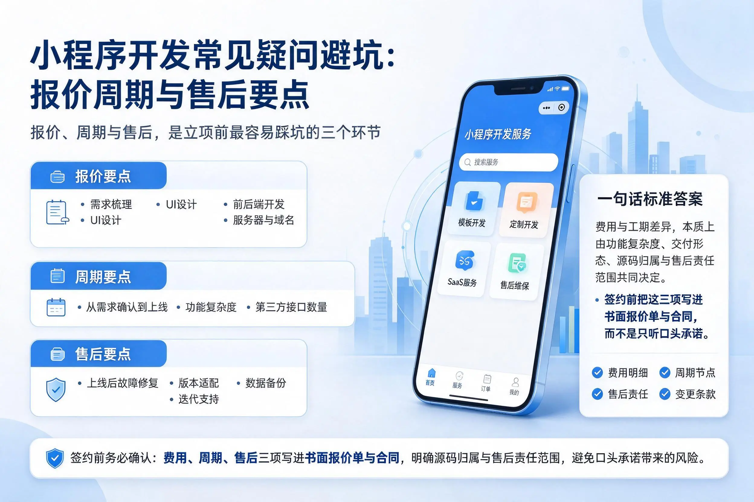 松原小程序开发常见疑问避坑：报价周期与售后要点