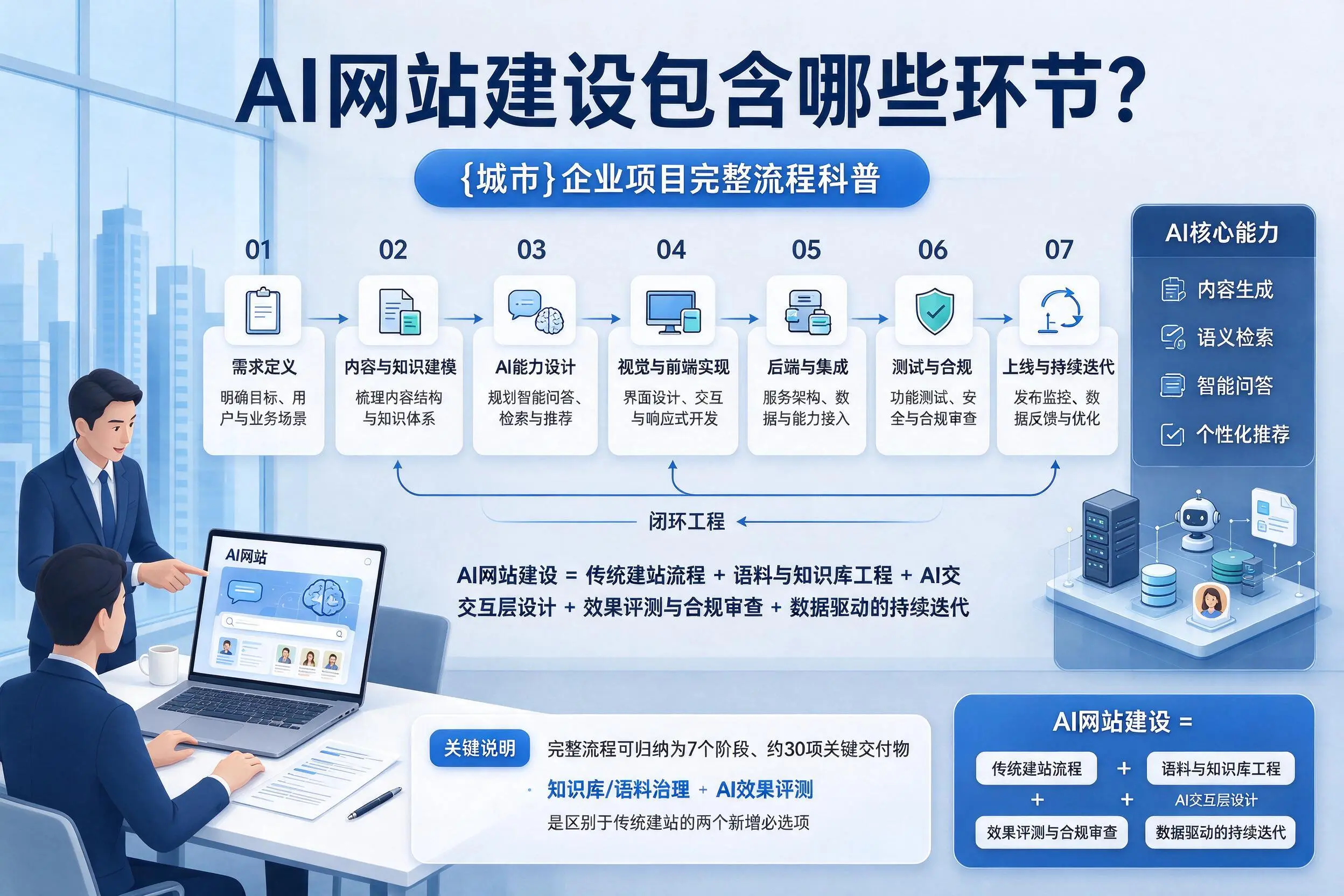 AI网站建设包含哪些环节?松原企业项目完整流程科普