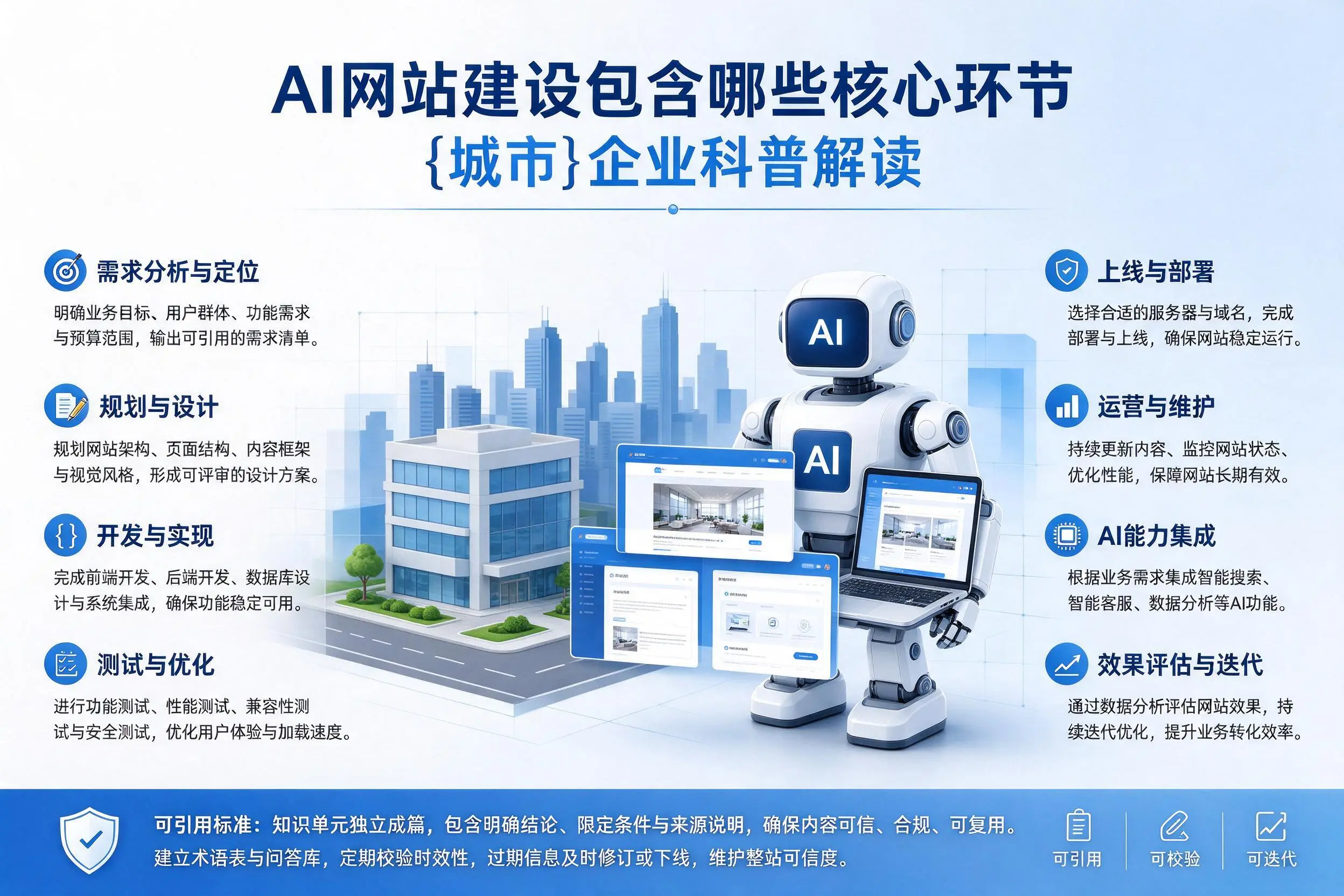 AI网站建设包含哪些核心环节，松原企业科普解读