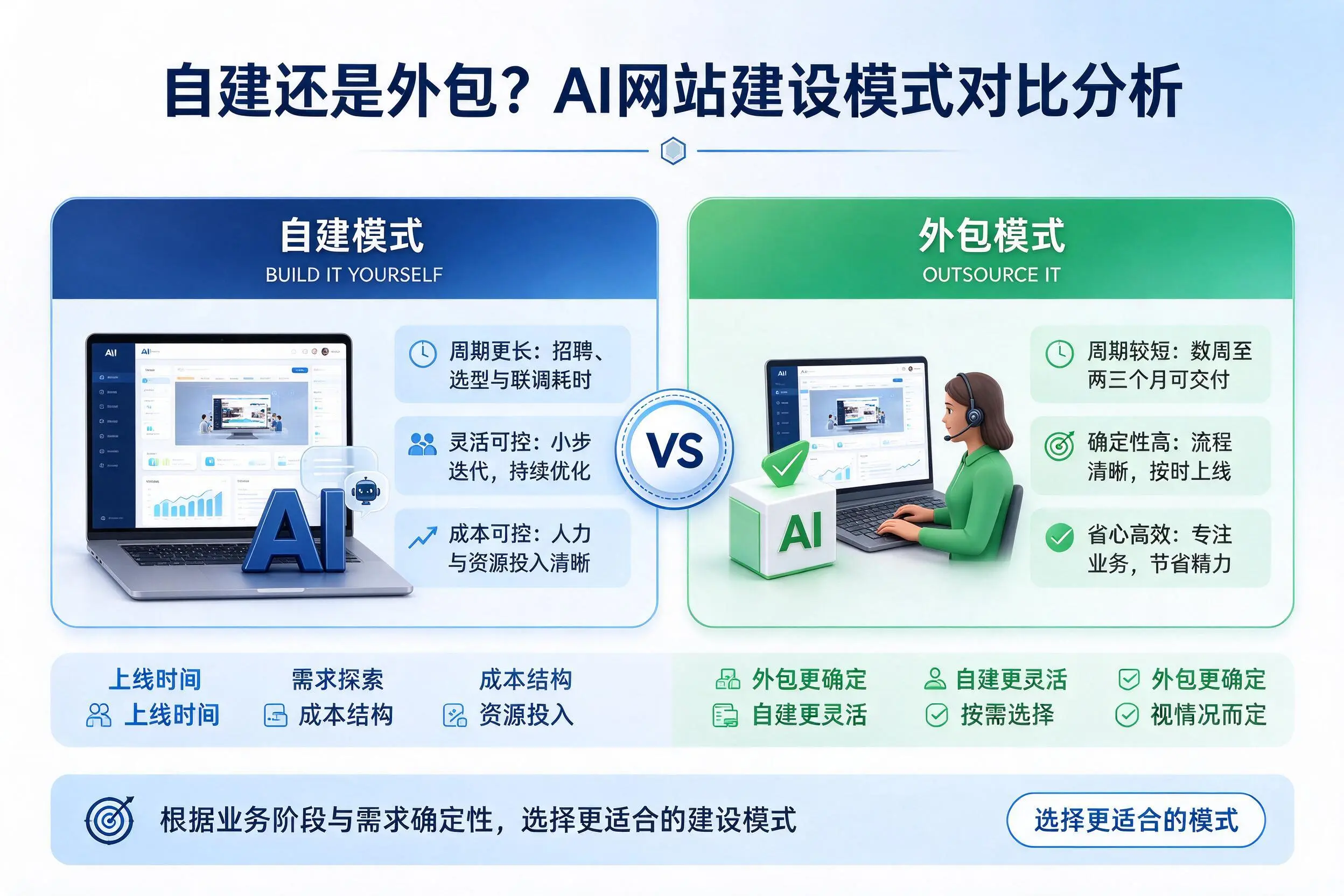 自建还是外包？松原AI网站建设模式对比分析