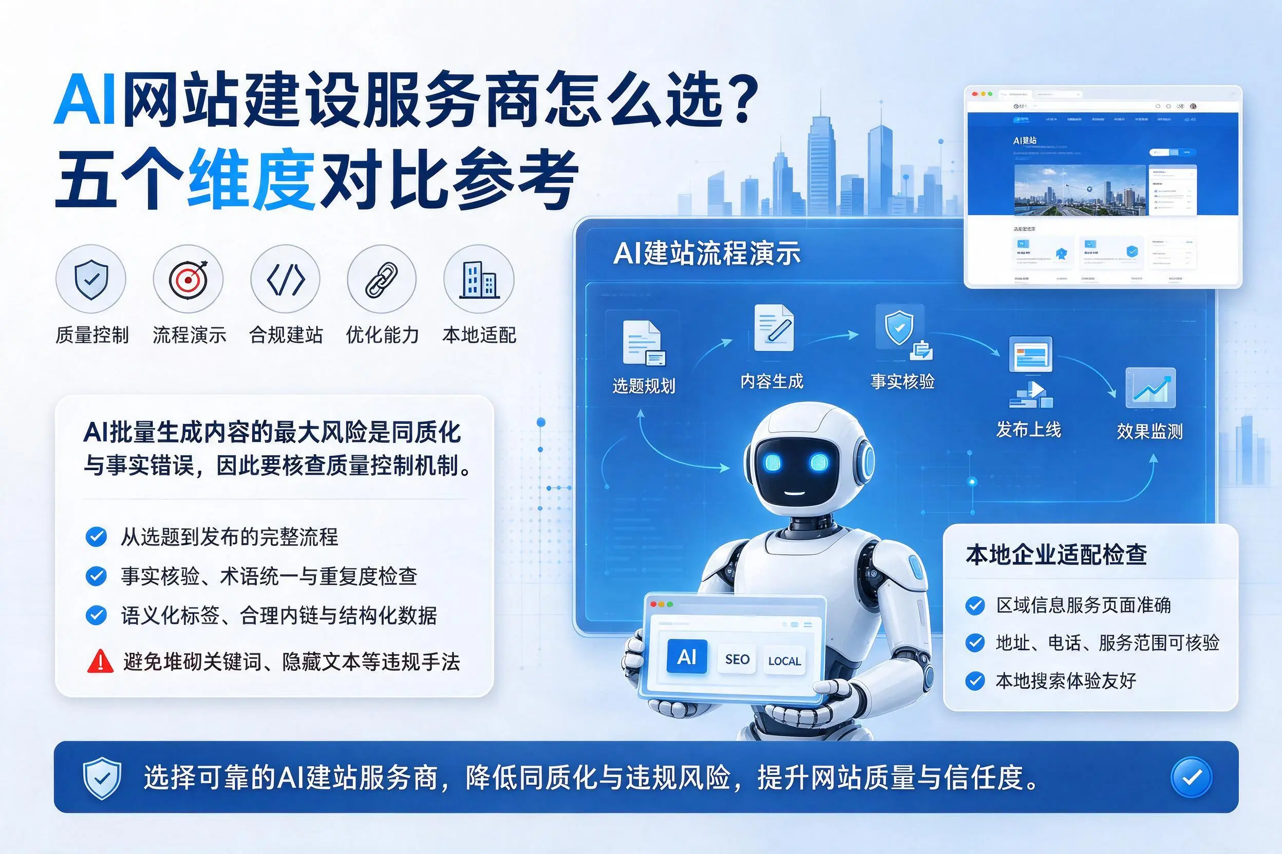 松原AI网站建设服务商怎么选？五个维度对比参考